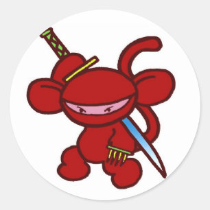 Red Ninja Klo-No Ord Runt Klistermärke