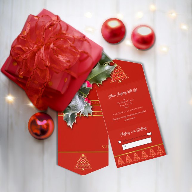 Red Noel Allt i en julklapp - inbjudan (Skapare uppladdad)
