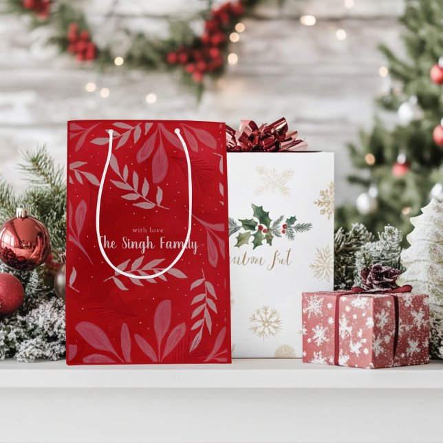 Red "Noel" Gift Bag (Red Christmas Gift Bag)