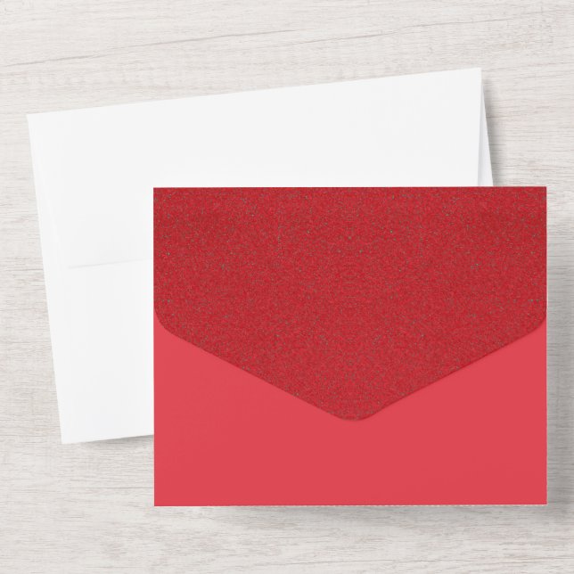 Red Noise Folded Wedding bjudande - Anpassade (Baksida)