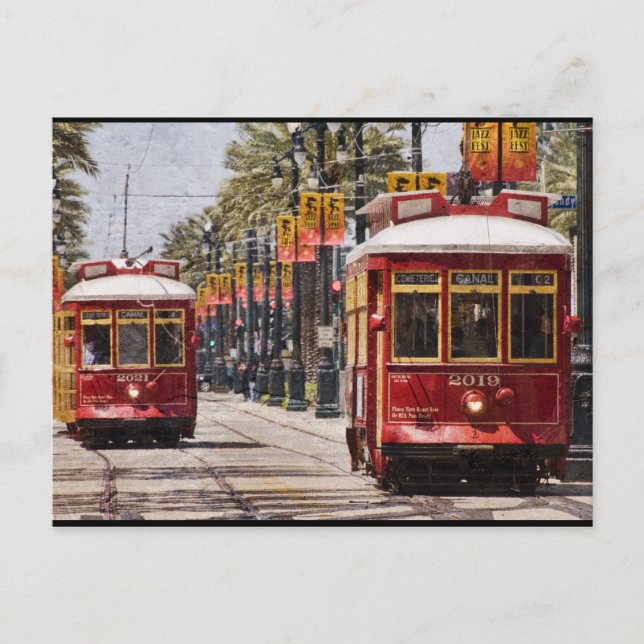 Red NOLA Streetcars Vykort (Framsida)