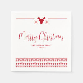 Red Nordic God jul Julfest Napkins Pappersservett