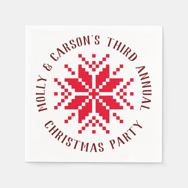 Red Nordic jul Sweater Helgdag Pappersservett (Framsidan)