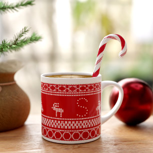 Red Nordic Reindeer Festive jul Espresso Kopp Espressomugg