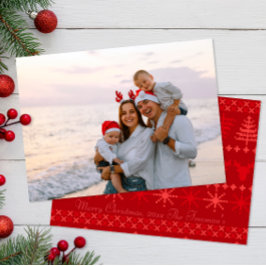 Red Nordic Scandinavian jul PhoCard Anteckningskort