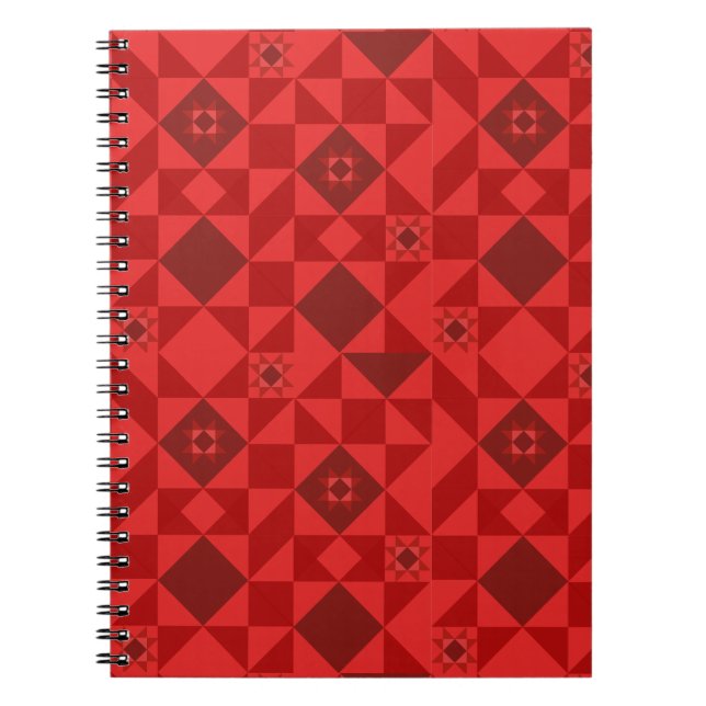 Red Nordic Star Christmas Bright Anteckningsbok (Framsidan)