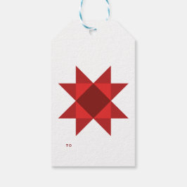 Red Nordic Star Christmas Presentetikett