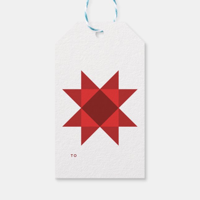 Red Nordic Star Christmas  Presentetikett (Baksidan)