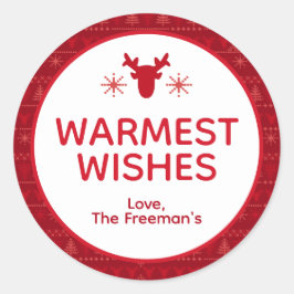 Red Nordic Sweater varmaste Önskemål Helgdag Stick Runt Klistermärke