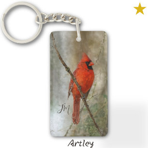 Red Northern Kardinal Bird Painting Initialer