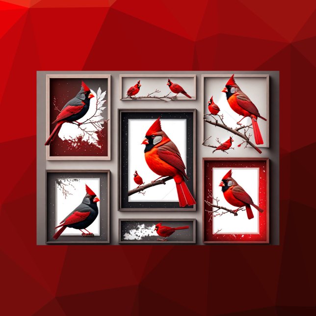 Red Northern Kardinal Bird Postcard Vykort (Skapare uppladdad)