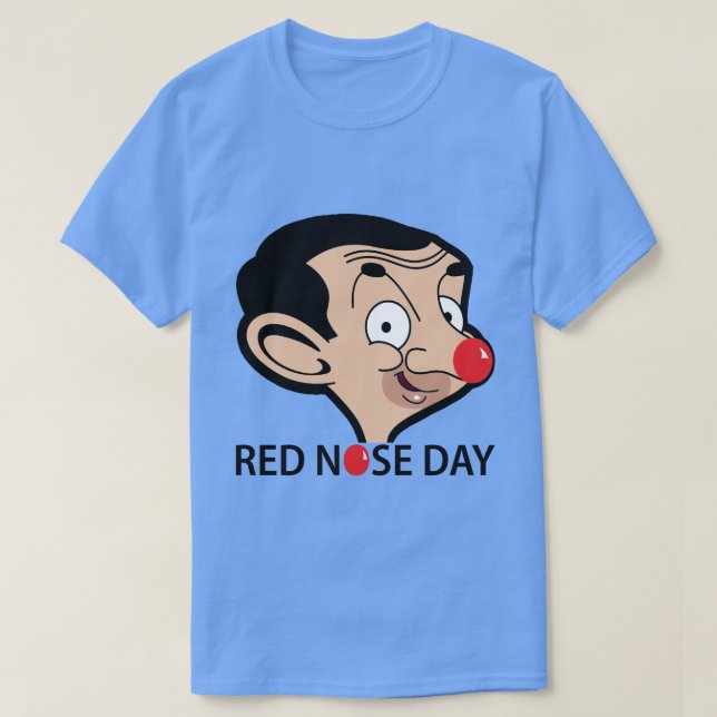 Red Nose Day Mr Been Tecknad Relief Tshirt T Shirt (Design framsida)