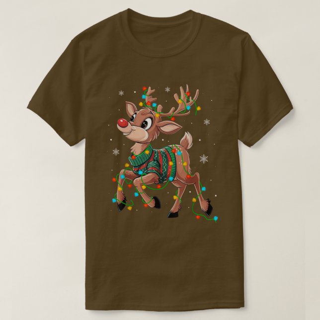 Red Nose Reindeer För barn och jul Fläkt T Shirt (Design framsida)