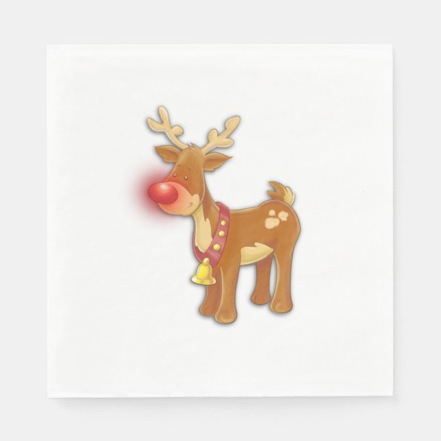 Red Nose Reindeer Pappersservett (Framsidan)