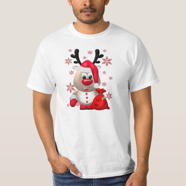 Red Nose Reindeer Tee Shirt (Framsida)
