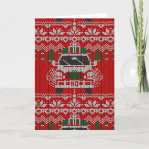Red Nposed Helgdag Road Driver Ugly Sweater Stil Helgkort