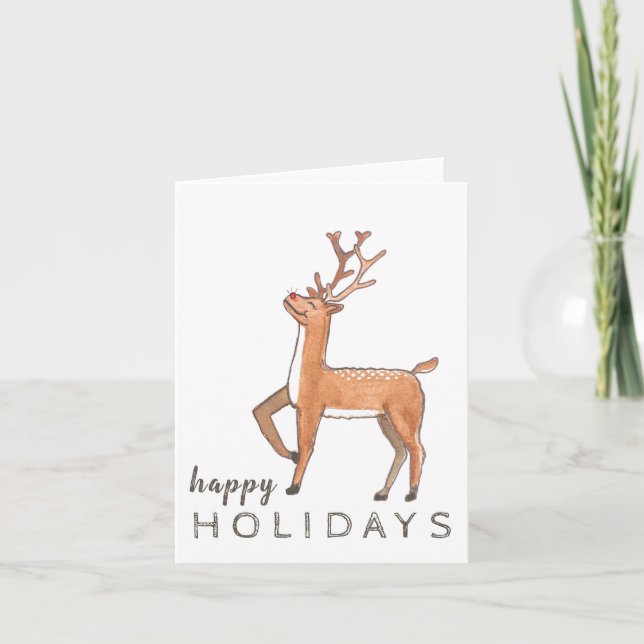 Red Nposed Reindeer Helgdag Card Tack Kort (Framsida)