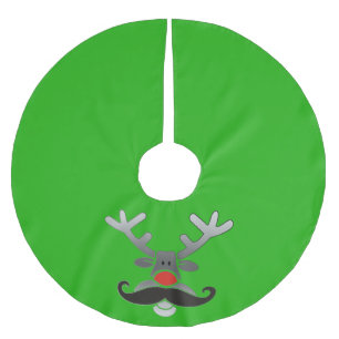 Red NSES med Mustache Julgransmatta Borstad Polyester