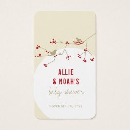 Red Ntesting Birds Family Baby Shower DIY Gift Mär Visitkort