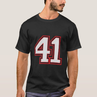 Red Number 41 Sports Player Jersey Roligt Game Win T Shirt