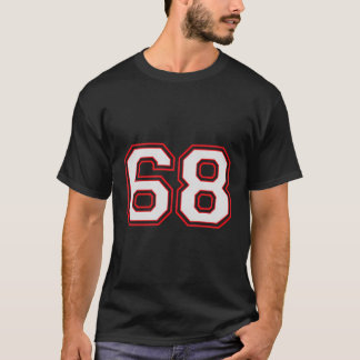 Red Number 68 Sports Player Jersey Roligt Game Win T Shirt