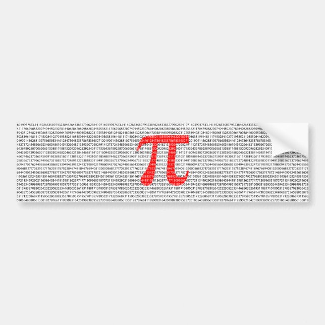 Red Number pi är en matematisk konstant symbol Bildekal (Framsidan)