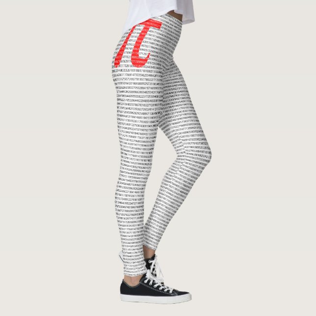 Red Number pi är en matematisk konstant symbol Leggings (Höger)