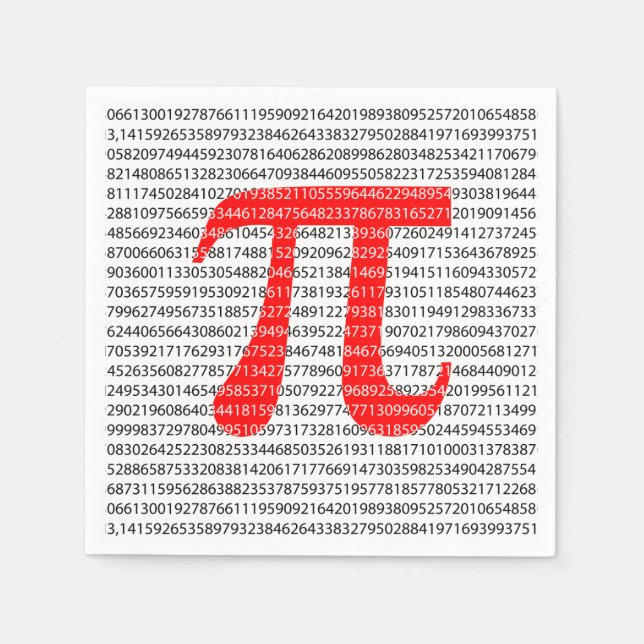 Red Number pi är en matematisk konstant symbol Pappersservett (Framsidan)
