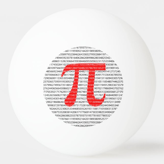Red Number pi är en matematisk konstant symbol Pingisboll (Framsidan)
