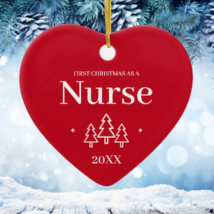 Red Nurse Första julen Ornament