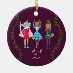 Red Nutcracker Ballet Animal Girls Julgransprydnad Keramik