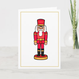 Red Nutcracker Blank Inside Christmas Card Kort