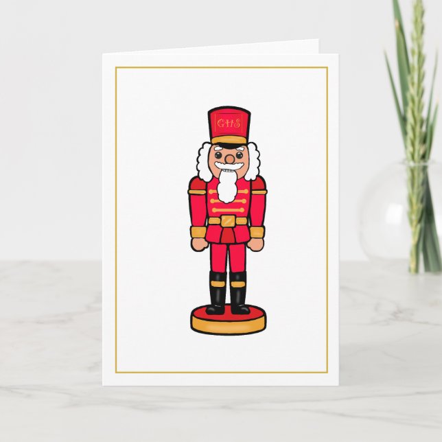 Red Nutcracker Blank Inside Christmas Card Kort (Framsida)
