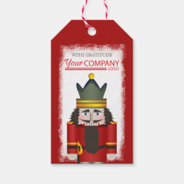 Red Nutcracker Company Logotyp jul Gift Märkre Presentetikett