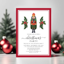 Red Nutcracker-jul Party Inbjudningar
