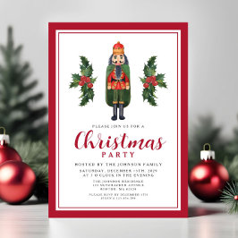 Red Nutcracker-jul Party Inbjudningar