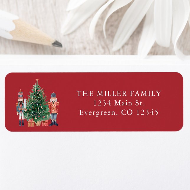 Red Nutcracker Return-adressetikett Returadress Etikett (Red Nutcracker Return Address Label
)