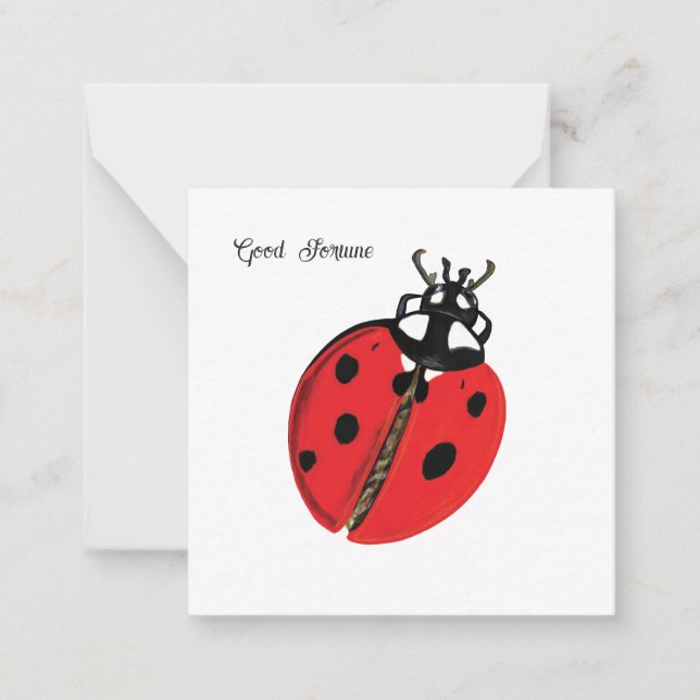 Red Nyckelpiga Lycka till ambassadör Illustration Anteckningskort (Framsida)