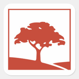 Red Oak 3x3-stift Fyrkantigt Klistermärke