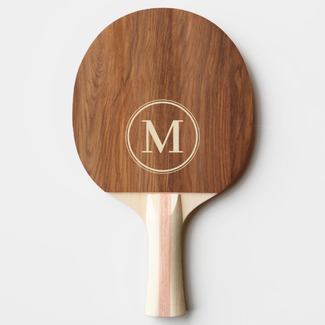 Red Oak Wood Monogram Pingisracket (Baksidan)
