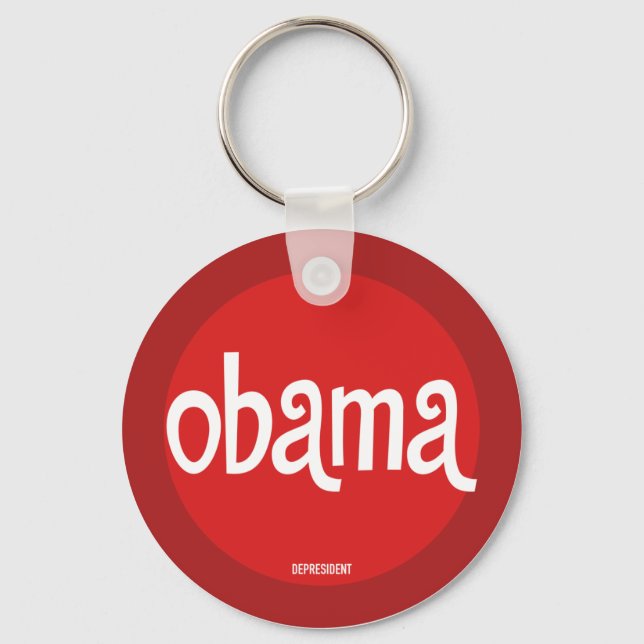 Red Obama for Peace Keychain Nyckelring (Framsida)
