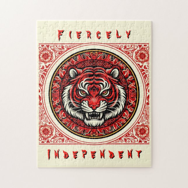 Red Oberoende Tiger Pussel (Vertikal)