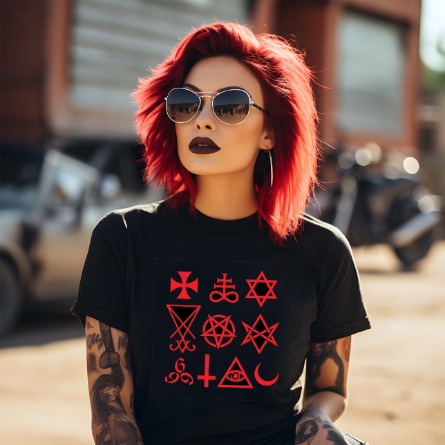 Red Occult Symbols T Shirt (Skapare uppladdad)