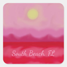 Red Ocean Sticker Fyrkantigt Klistermärke