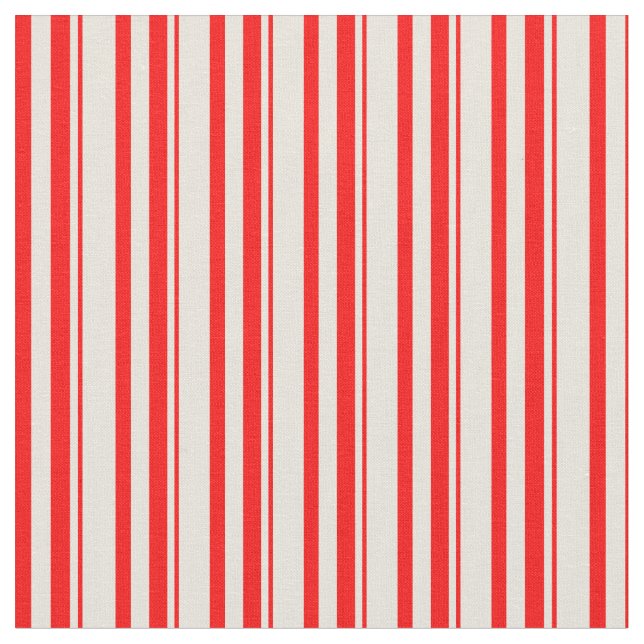 Red och Beige Mönster Tyg (Närbild)
