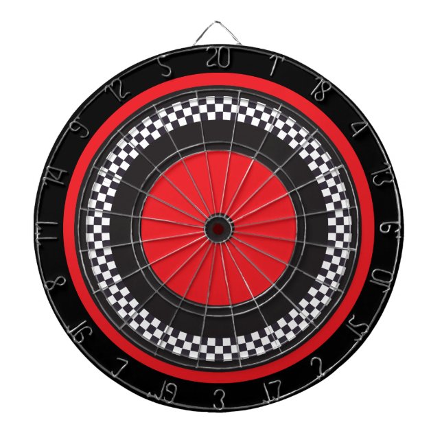 Red och Black Checkered Piltavla (Framsidan)