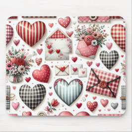 RED OCH BLUE GINGHAM PLAID VALENTINES DAY THEME MUSMATTA