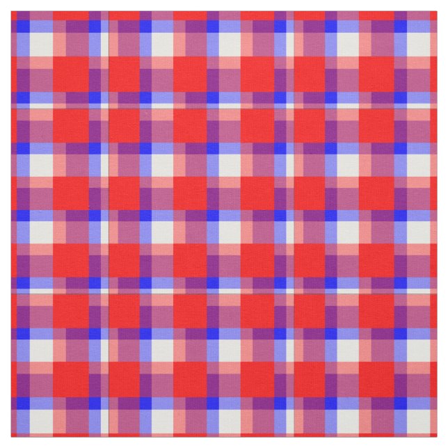 Red och Blue Gingham Tyg (Provkarta)