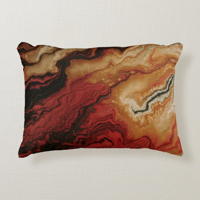 RED OCH GRÅTT ABSTRAKT TAPET PRYDNADSKUDDE (Framsidan)