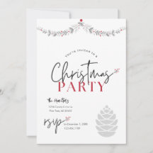 Red och Grått Calligraphy jul Party